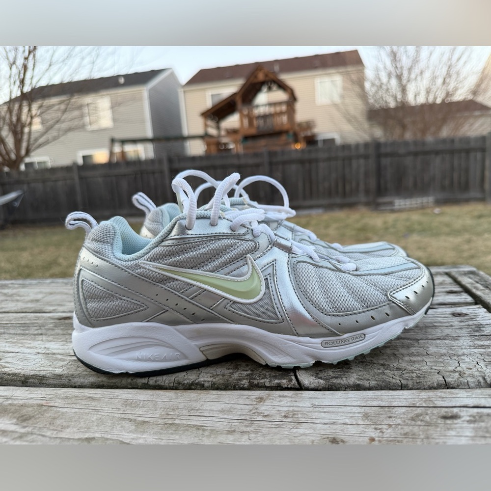 Nike Silver and White Sneakers